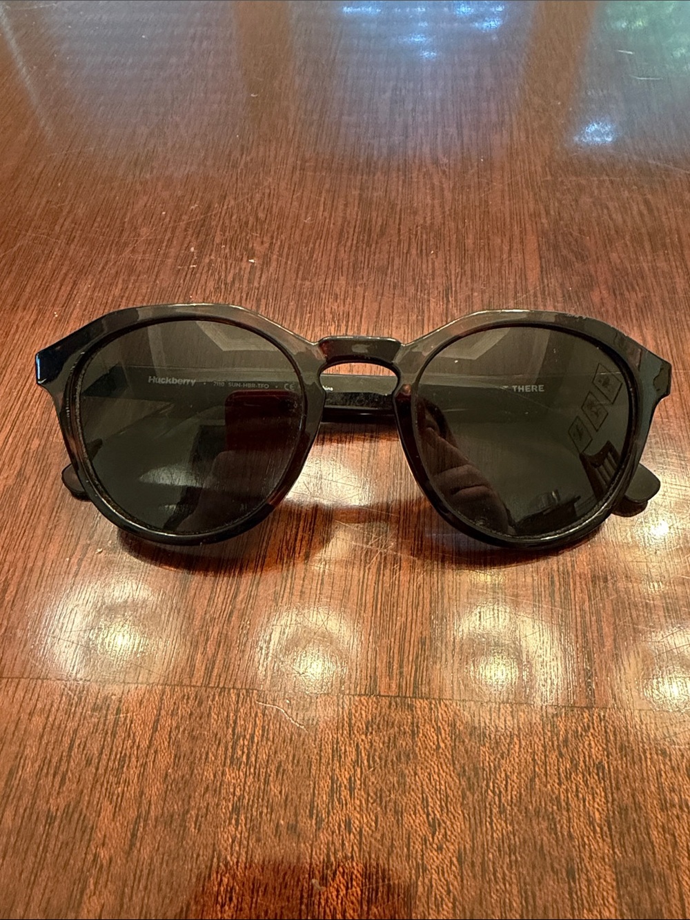 Huckberry Tortoise Round Sunglasses Dark Gray Lenses
